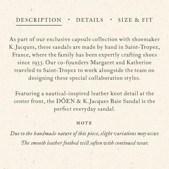 Doen & K.Jacques Tan Leather Baie Sandal, 38 NIB, sold out! - Picture 5 of 8